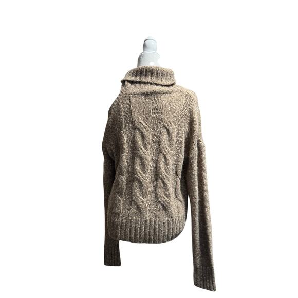 VERONICA BEARD Cold Shoulder Selleck Sweater Size L in Light Brown/Gold - Picture 4 of 8